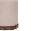 TOV Furniture Como Burl and Saddle Brown Cotton Jute Contract-Grade Accent Stool