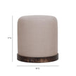 TOV Furniture Como Burl and Saddle Brown Cotton Jute Contract-Grade Accent Stool