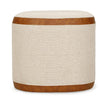 TOV Furniture Huche Cotton Jute and Vegan Leather Oval Contract-Grade Pouf