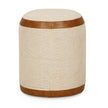 TOV Furniture Huche Cotton Jute and Vegan Leather Oval Contract-Grade Pouf