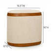TOV Furniture Huche Cotton Jute and Vegan Leather Oval Contract-Grade Pouf