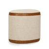 TOV Furniture Huche Cotton Jute and Vegan Leather Oval Contract-Grade Pouf
