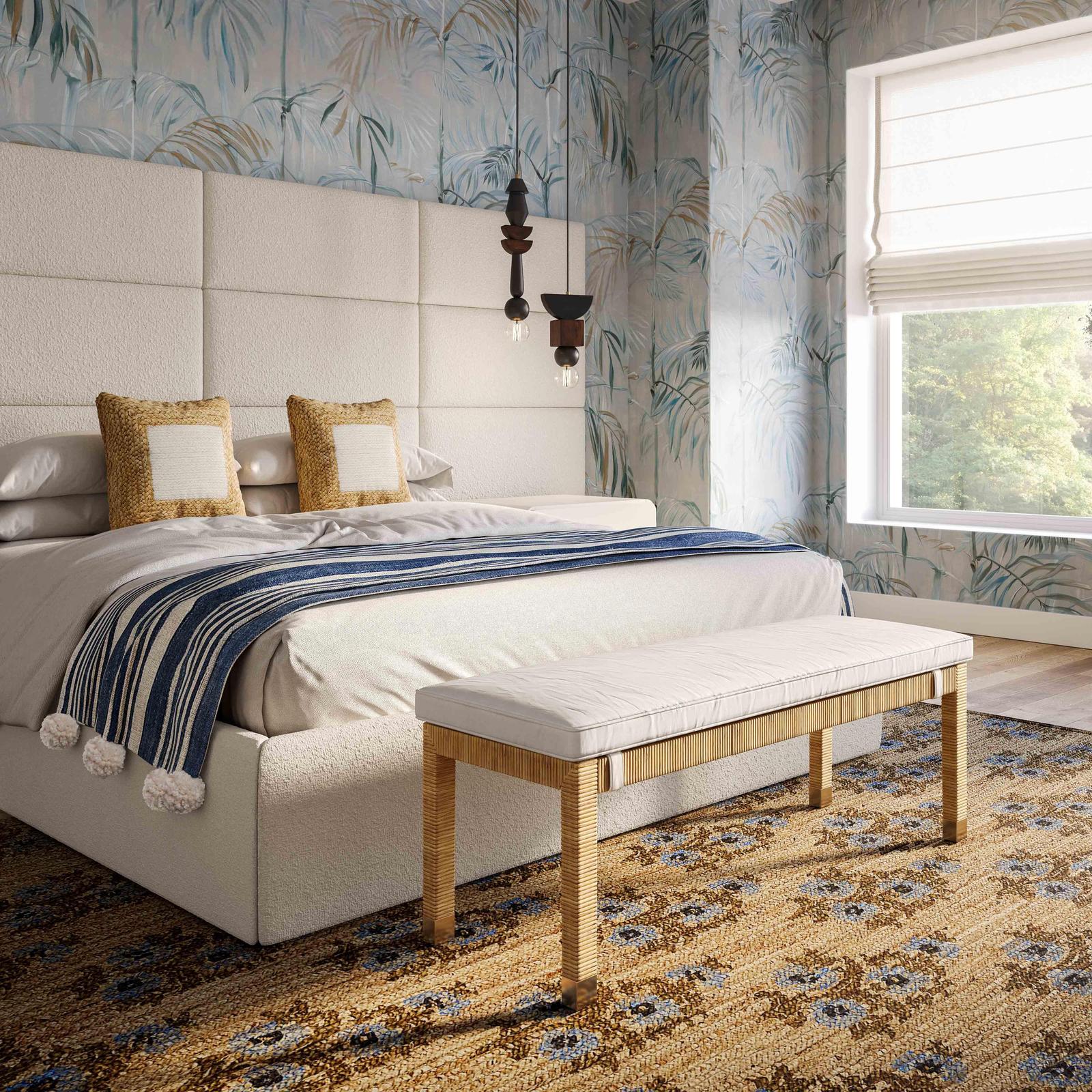 TOV Furniture Amara Rattan Bench