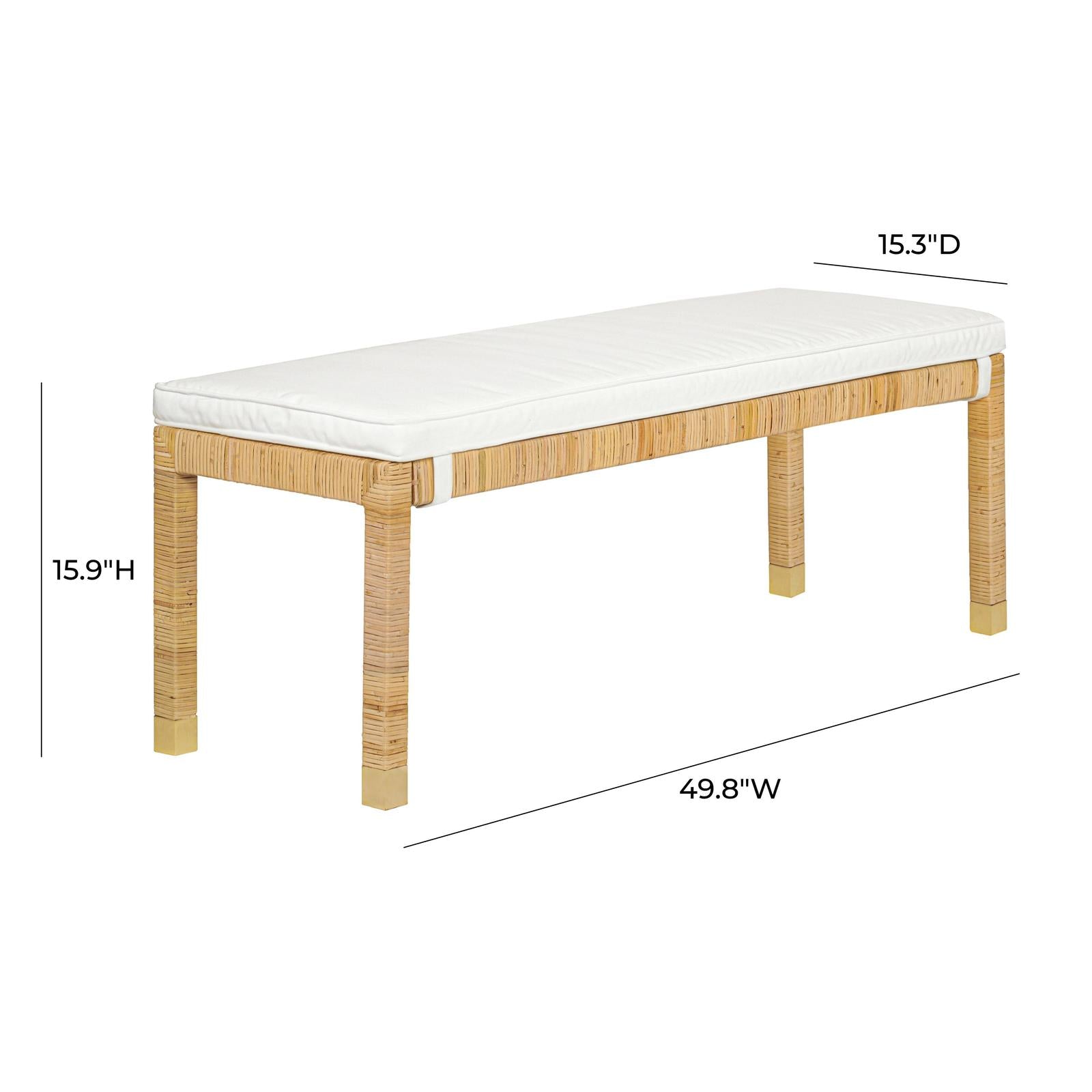 TOV Furniture Amara Rattan Bench