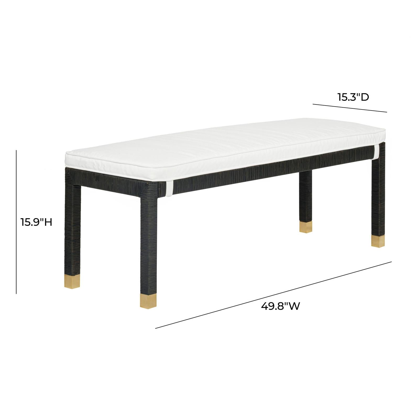 TOV Furniture Amara Rattan Bench