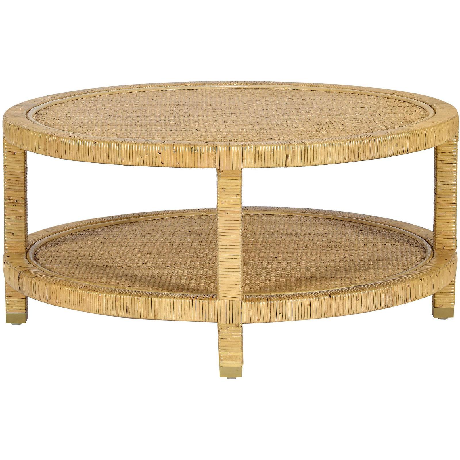 TOV Furniture Amara Natural Rattan Round Coffee Table