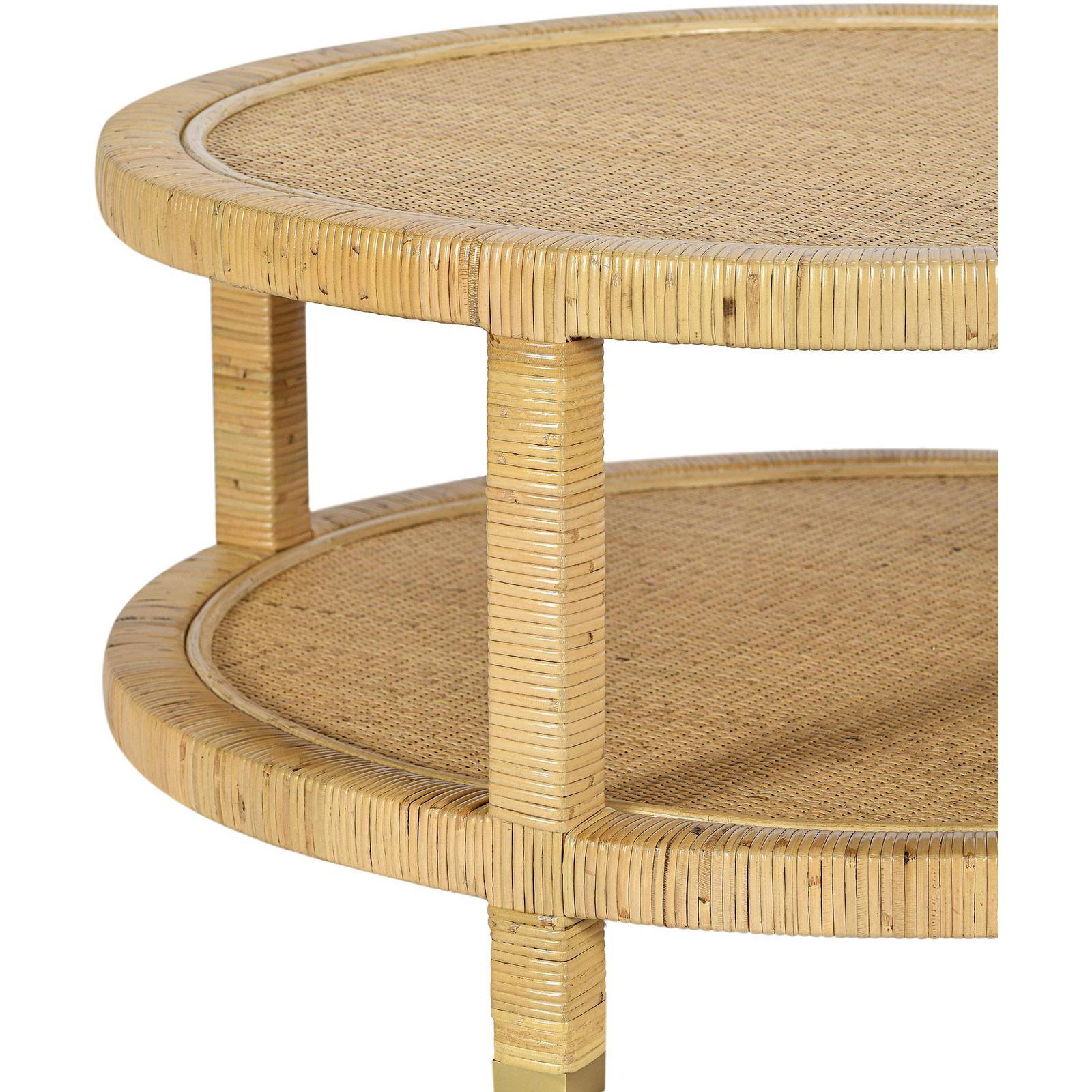 TOV Furniture Amara Natural Rattan Round Coffee Table