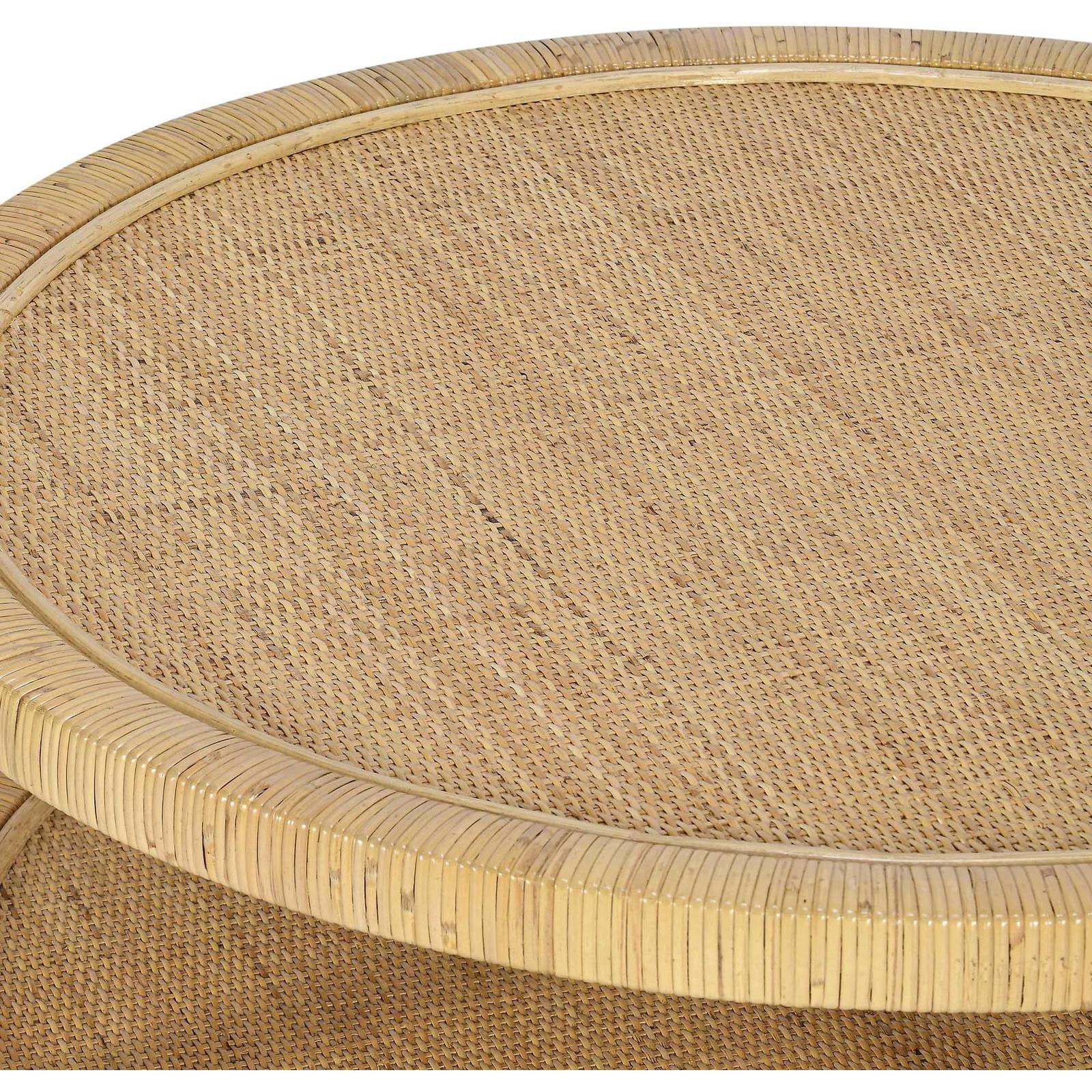 TOV Furniture Amara Natural Rattan Round Coffee Table
