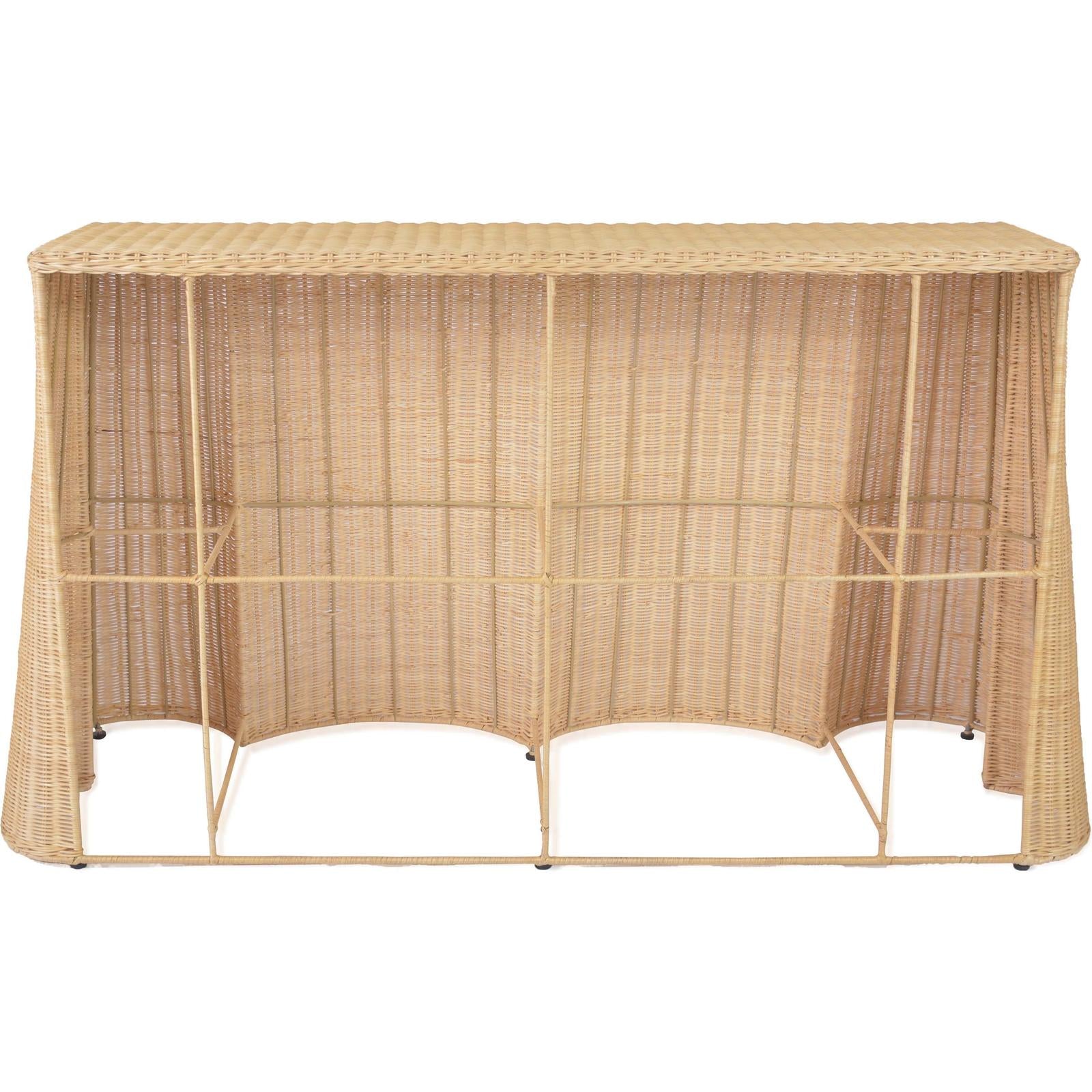 TOV Furniture Egan Natural Rattan Console Table