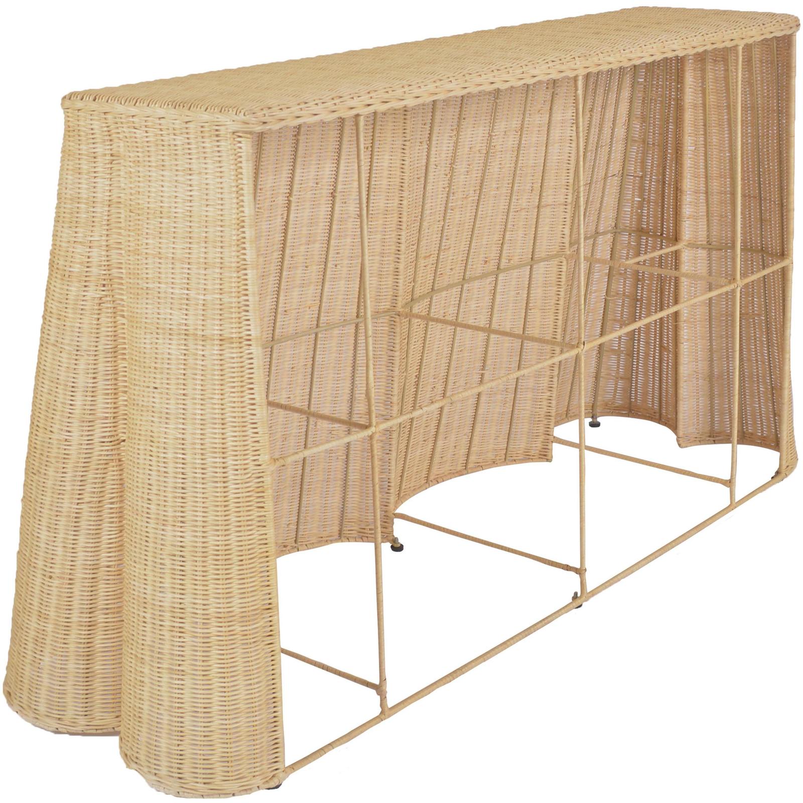 TOV Furniture Egan Natural Rattan Console Table