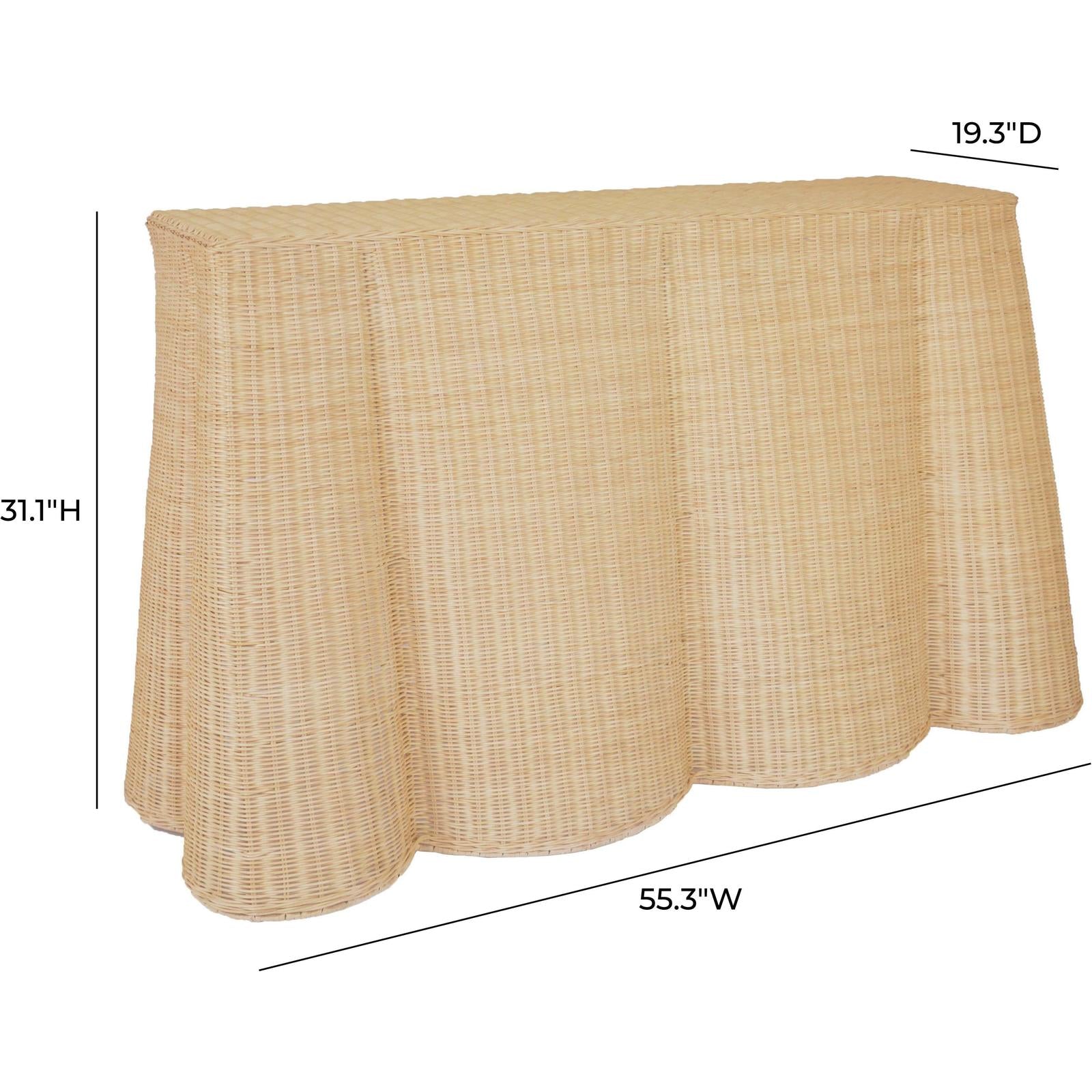 TOV Furniture Egan Natural Rattan Console Table
