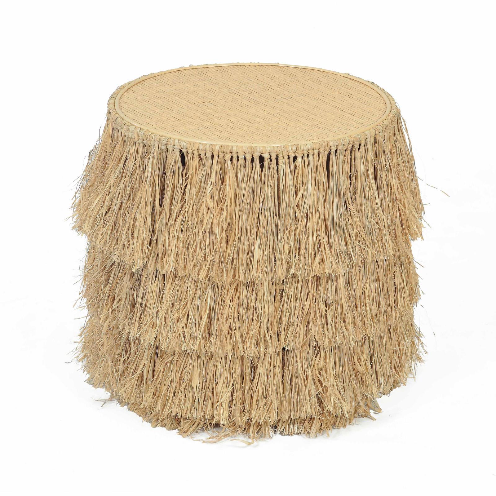 TOV Furniture Luau Natural Rattan Round End Table