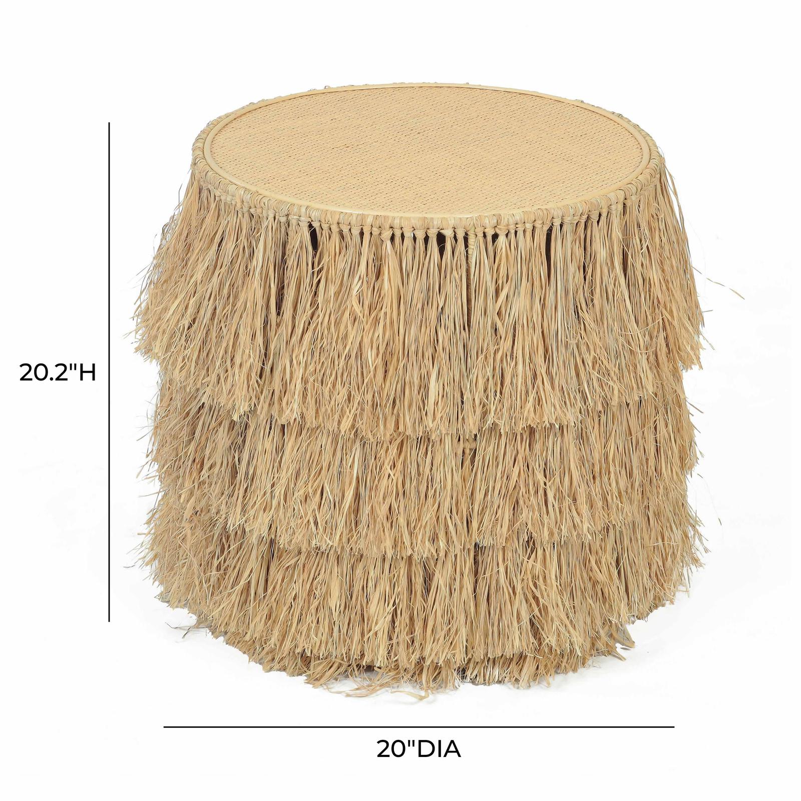 TOV Furniture Luau Natural Rattan Round End Table