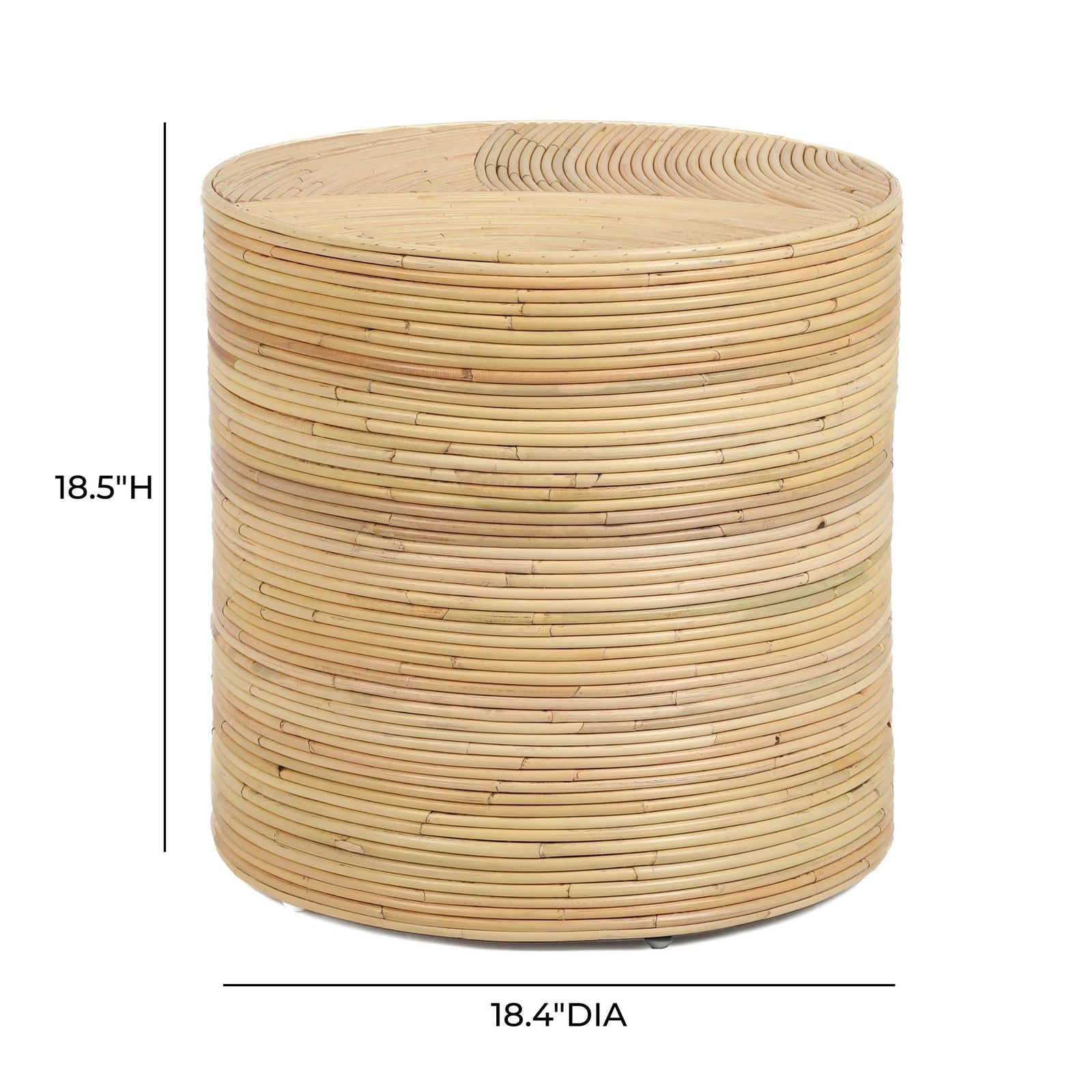 TOV Furniture Matea Natural Rattan Side Table