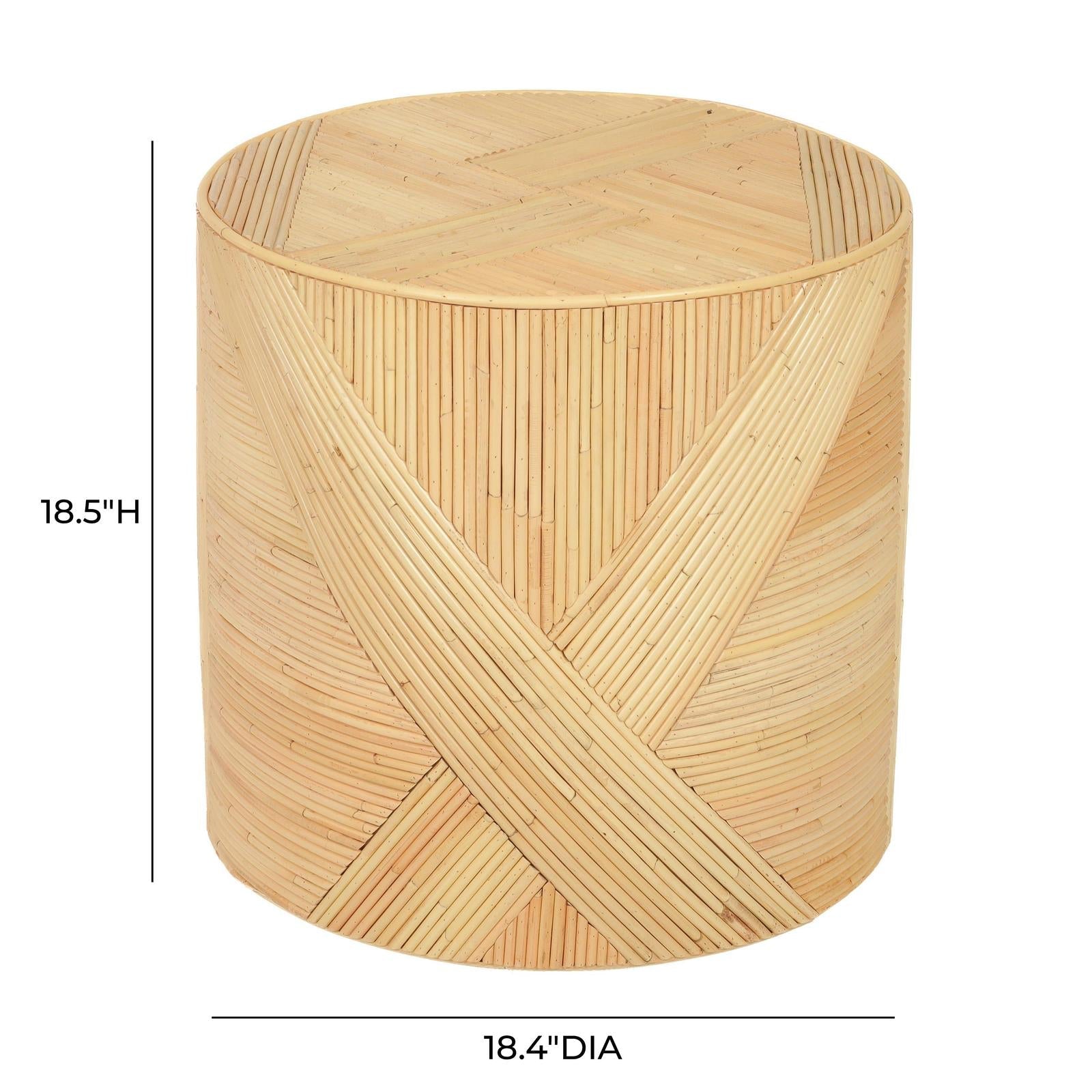 TOV Furniture Matea Natural Rattan Side Table