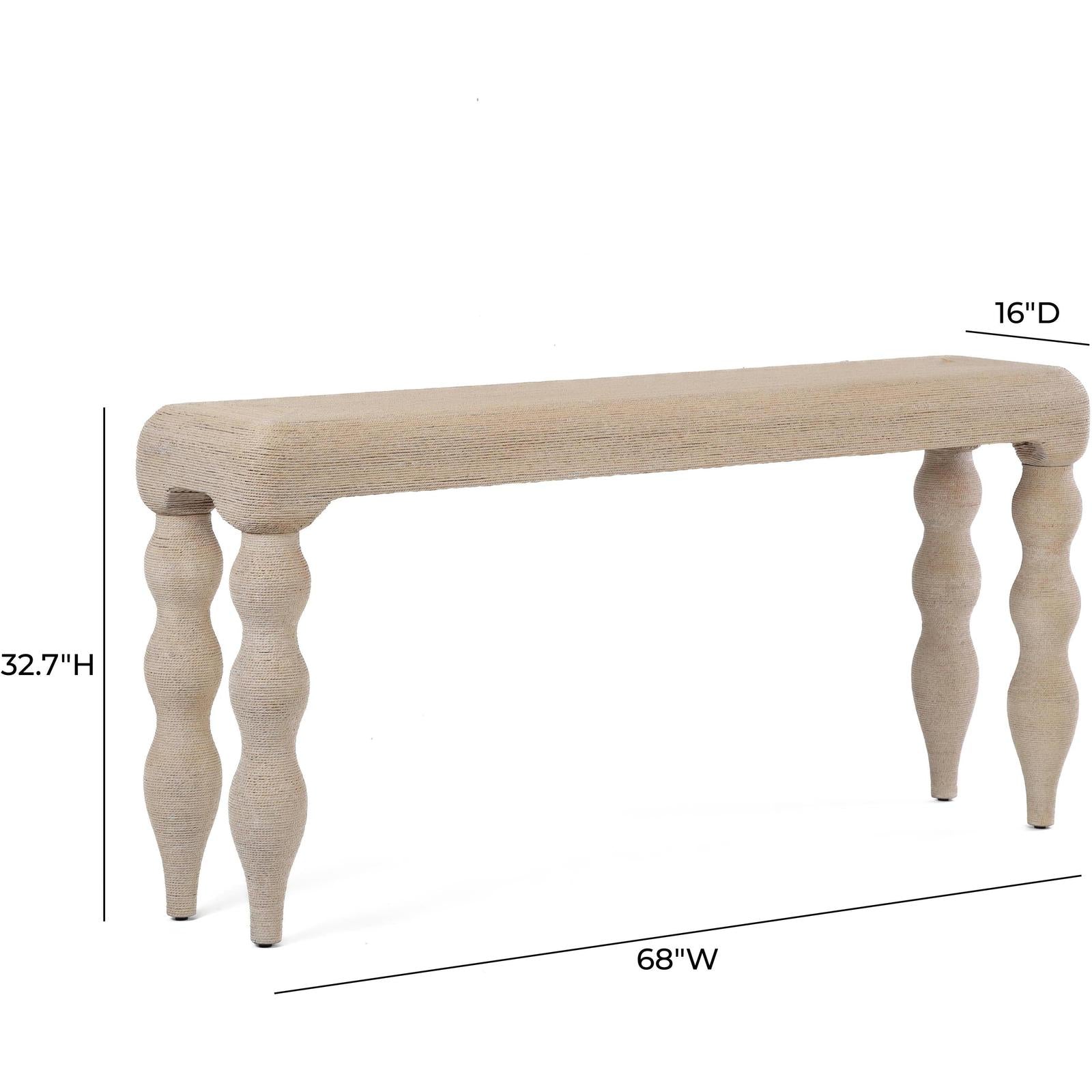 TOV Furniture Vicky Natural Woven Seagrass Console Table