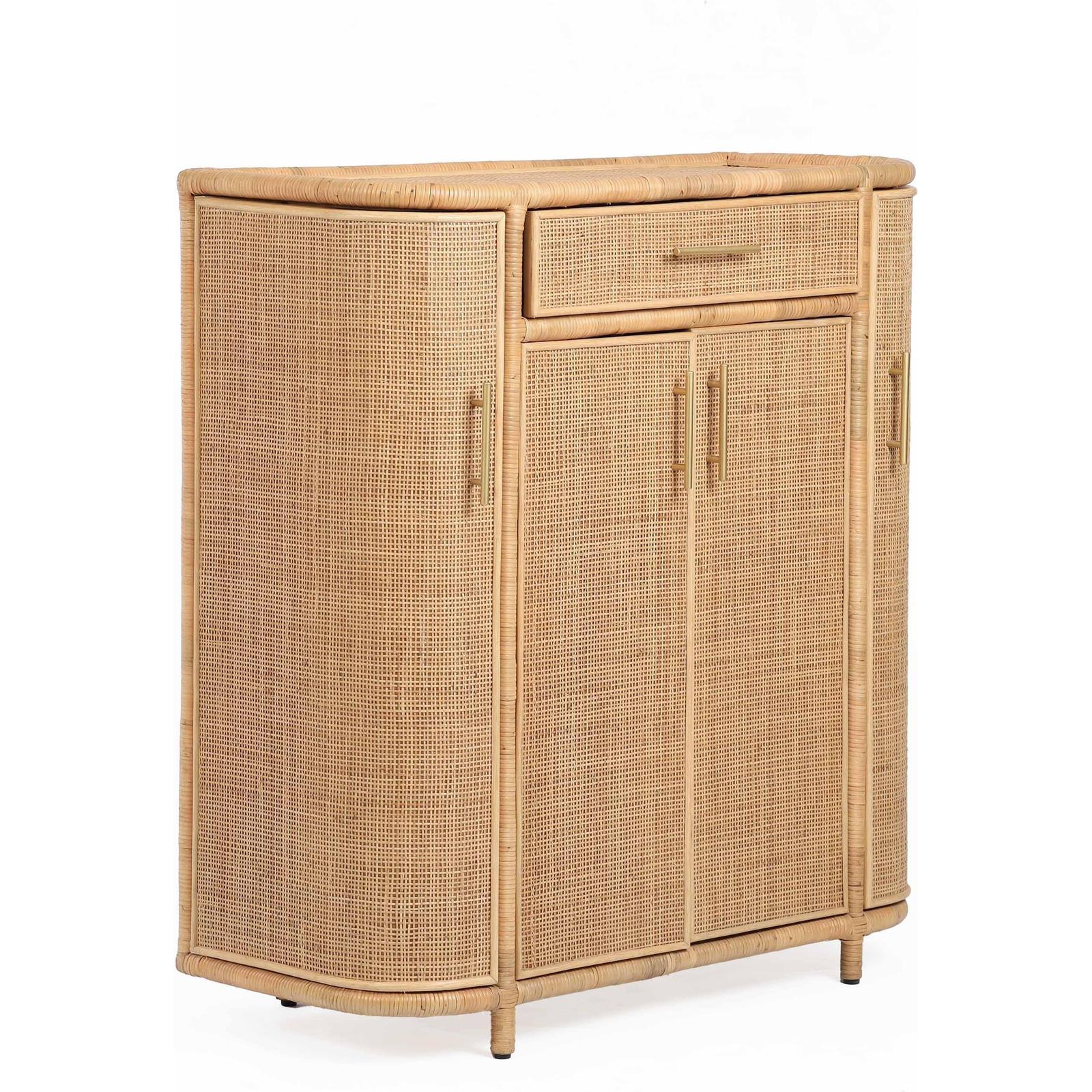 TOV Furniture Tarot Natural Rattan Bar Cabinet