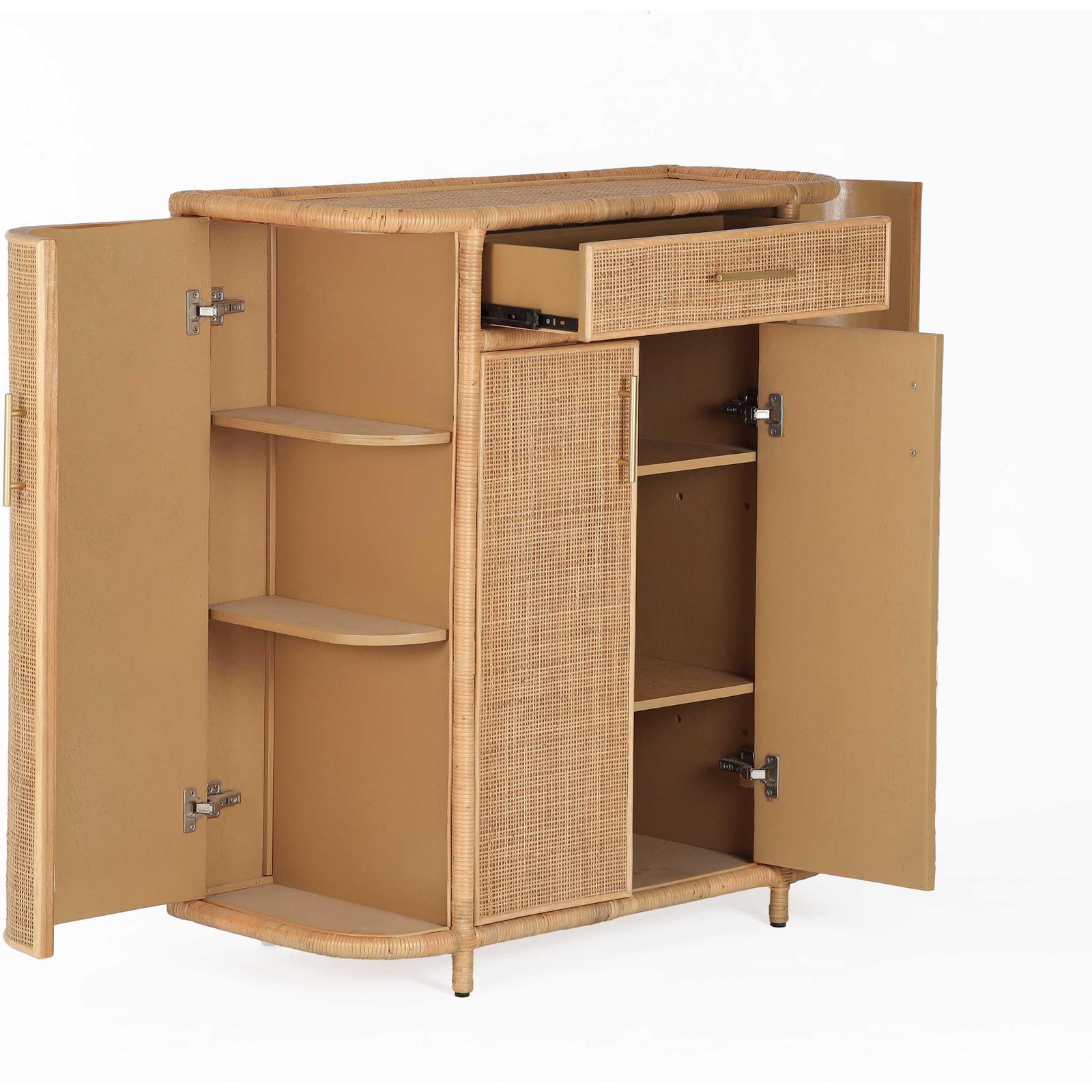 TOV Furniture Tarot Natural Rattan Bar Cabinet