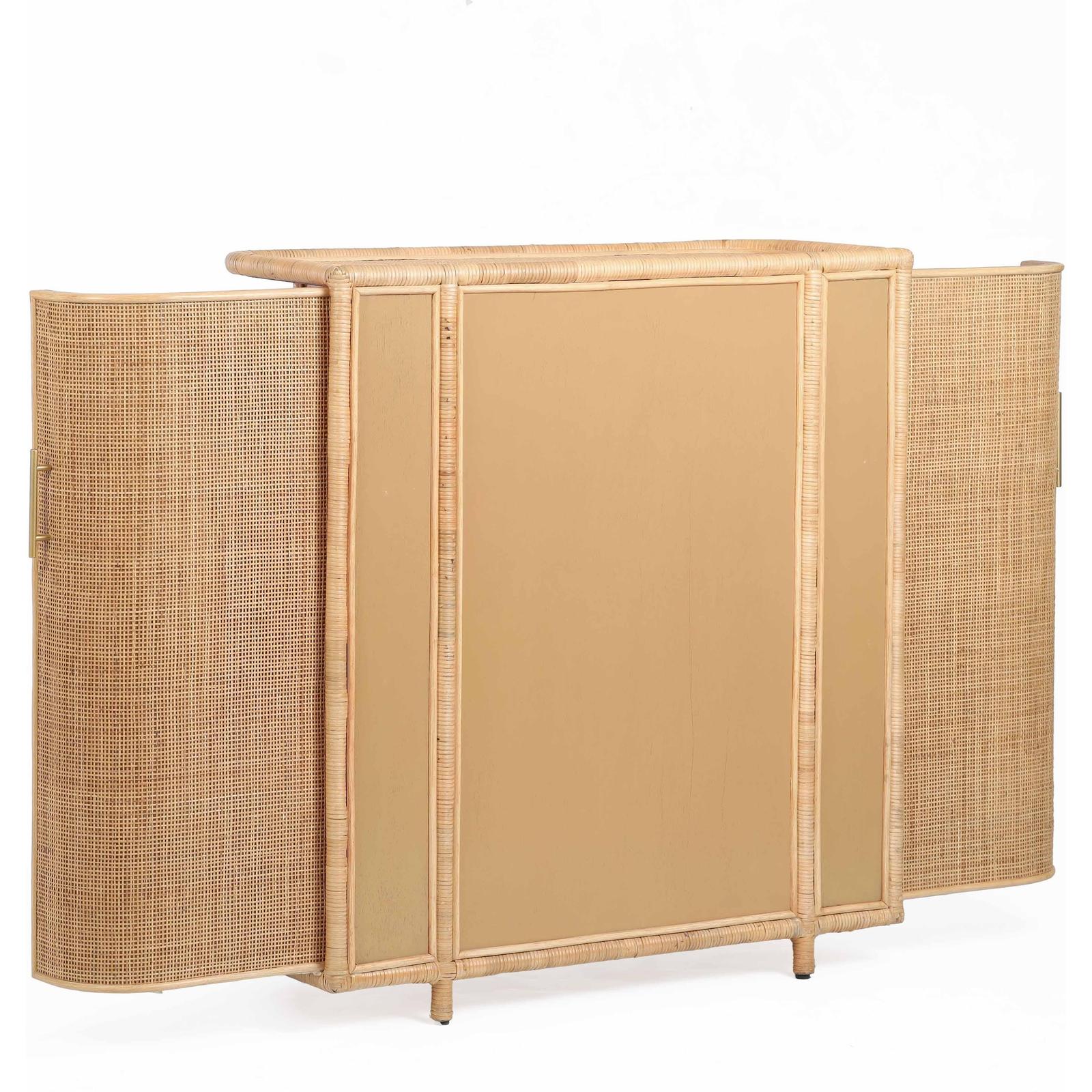 TOV Furniture Tarot Natural Rattan Bar Cabinet