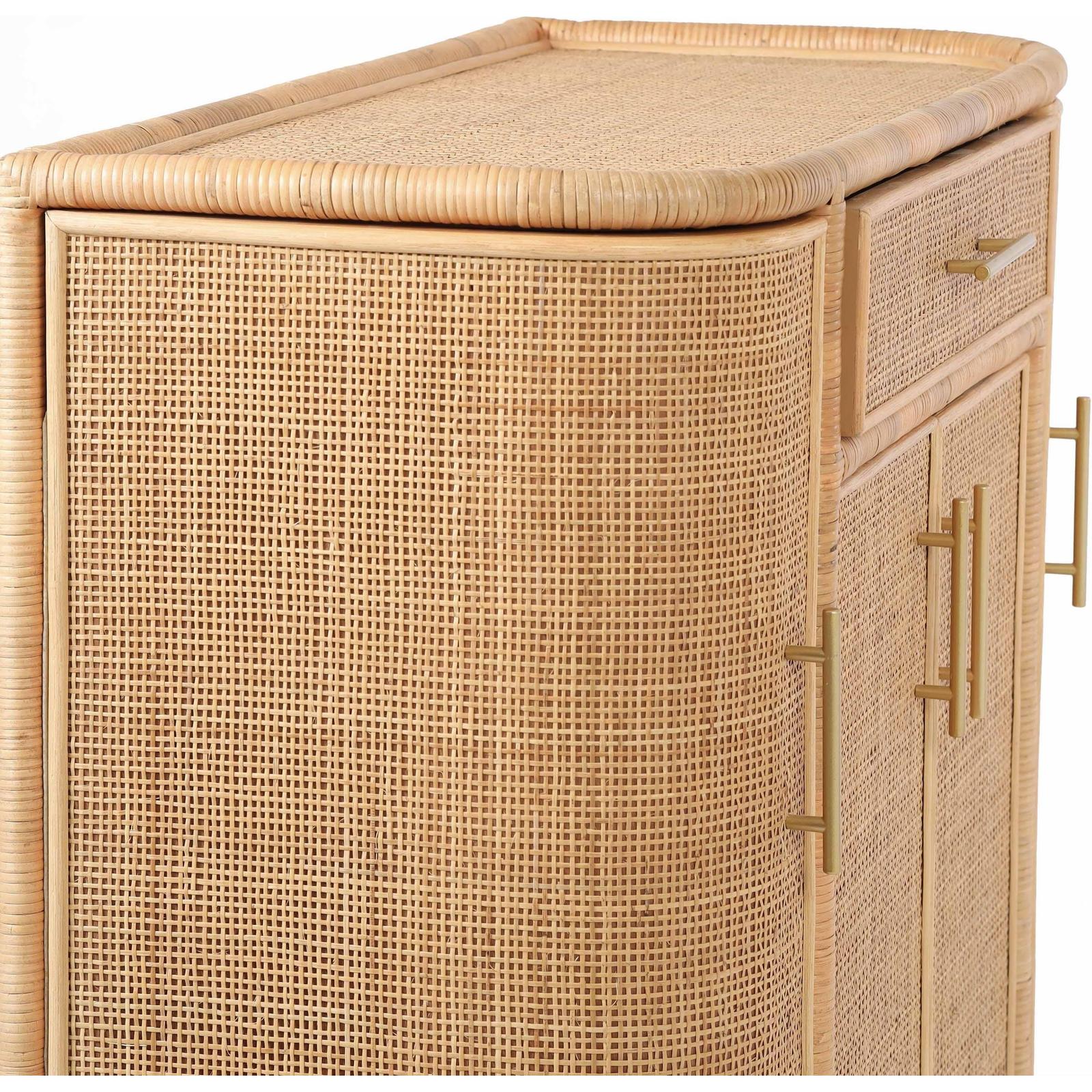 TOV Furniture Tarot Natural Rattan Bar Cabinet