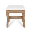 TOV Furniture Kappa Cream Contract-Grade Fabric and Natural Seagrass Accent Stool