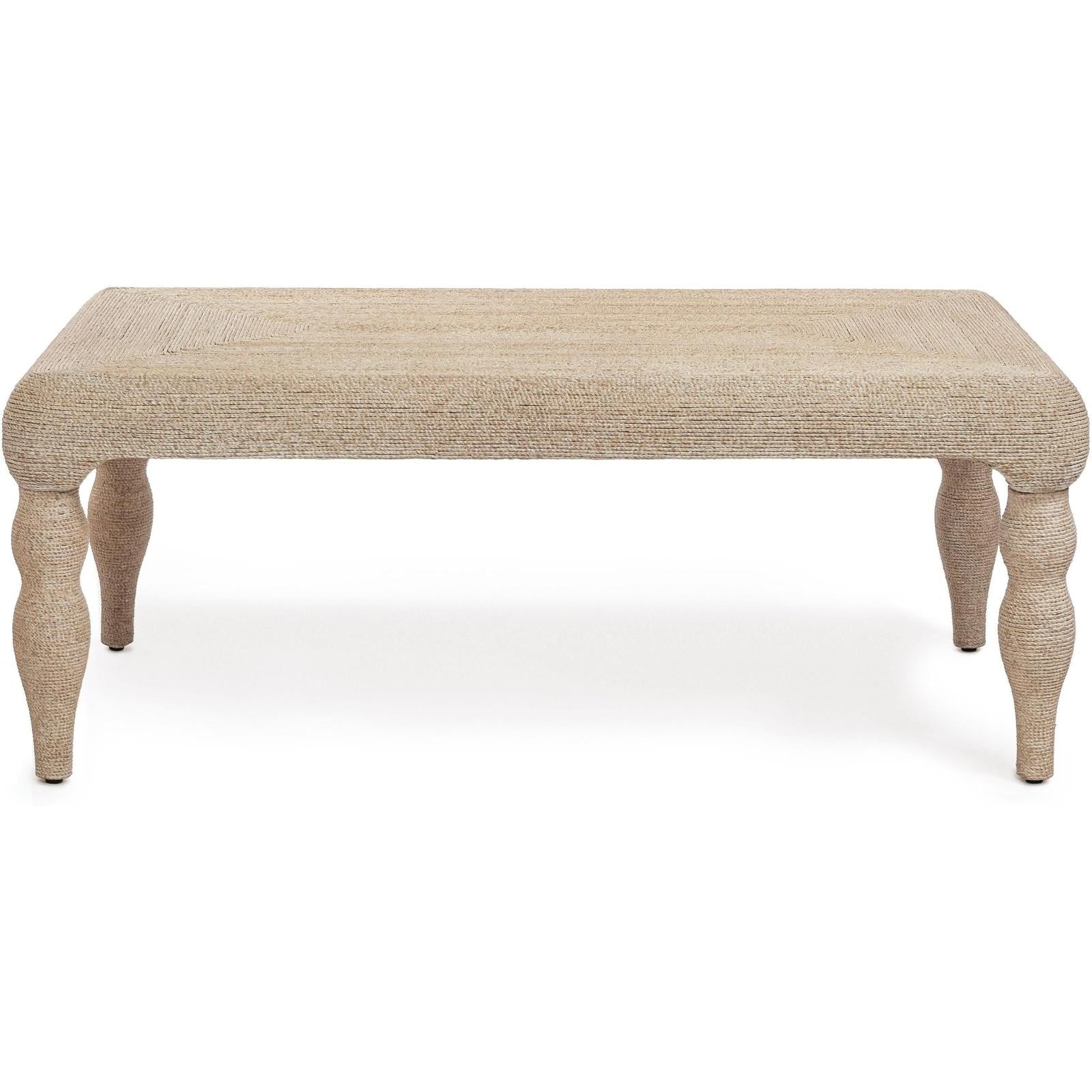 TOV Furniture Vicky Natural Woven Seagrass Rectangular Coffee Table