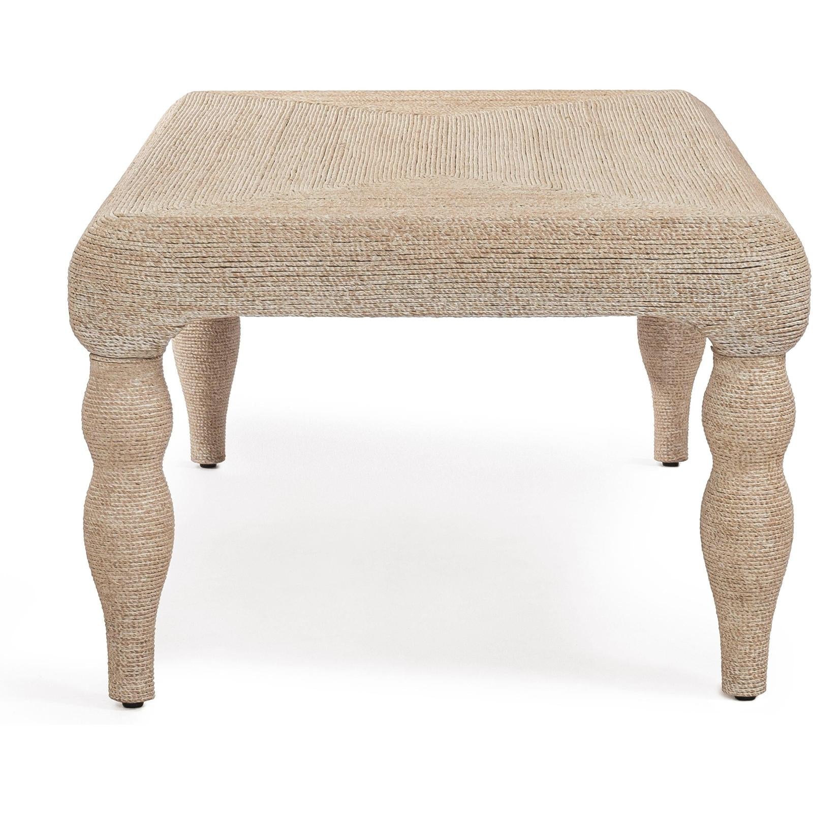 TOV Furniture Vicky Natural Woven Seagrass Rectangular Coffee Table