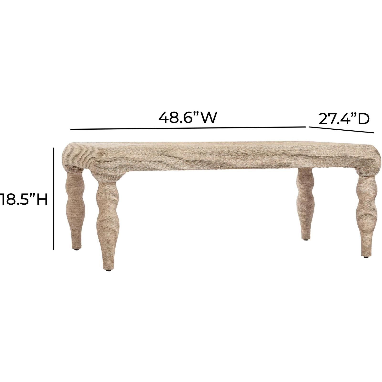 TOV Furniture Vicky Natural Woven Seagrass Rectangular Coffee Table