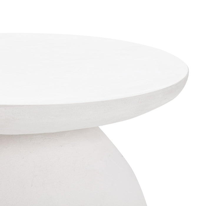 TOV Furniture Aloe Outdoor White Concrete Side Table
