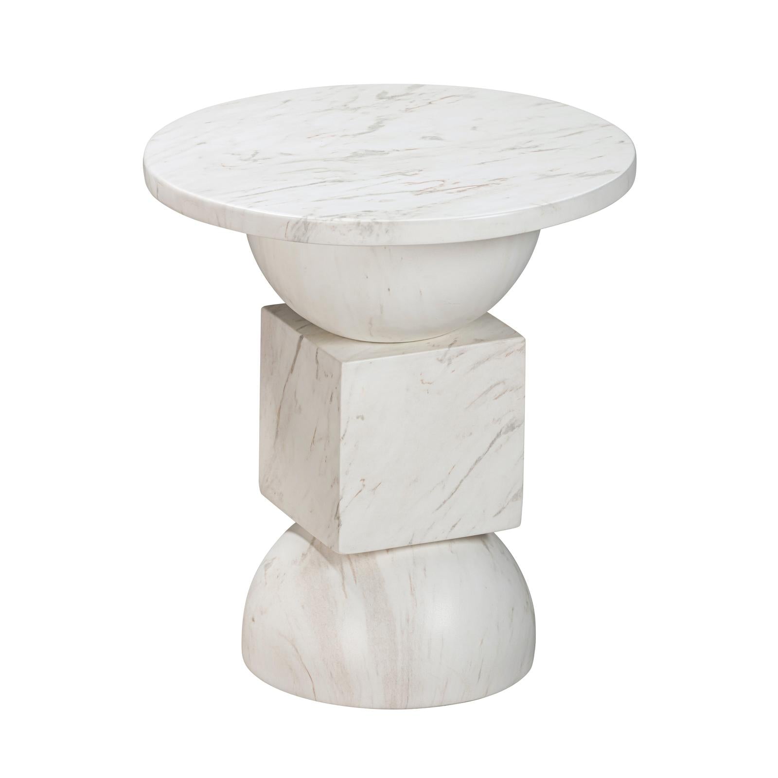 TOV Furniture Chip Marble Print Indoor / Outdoor Side Table