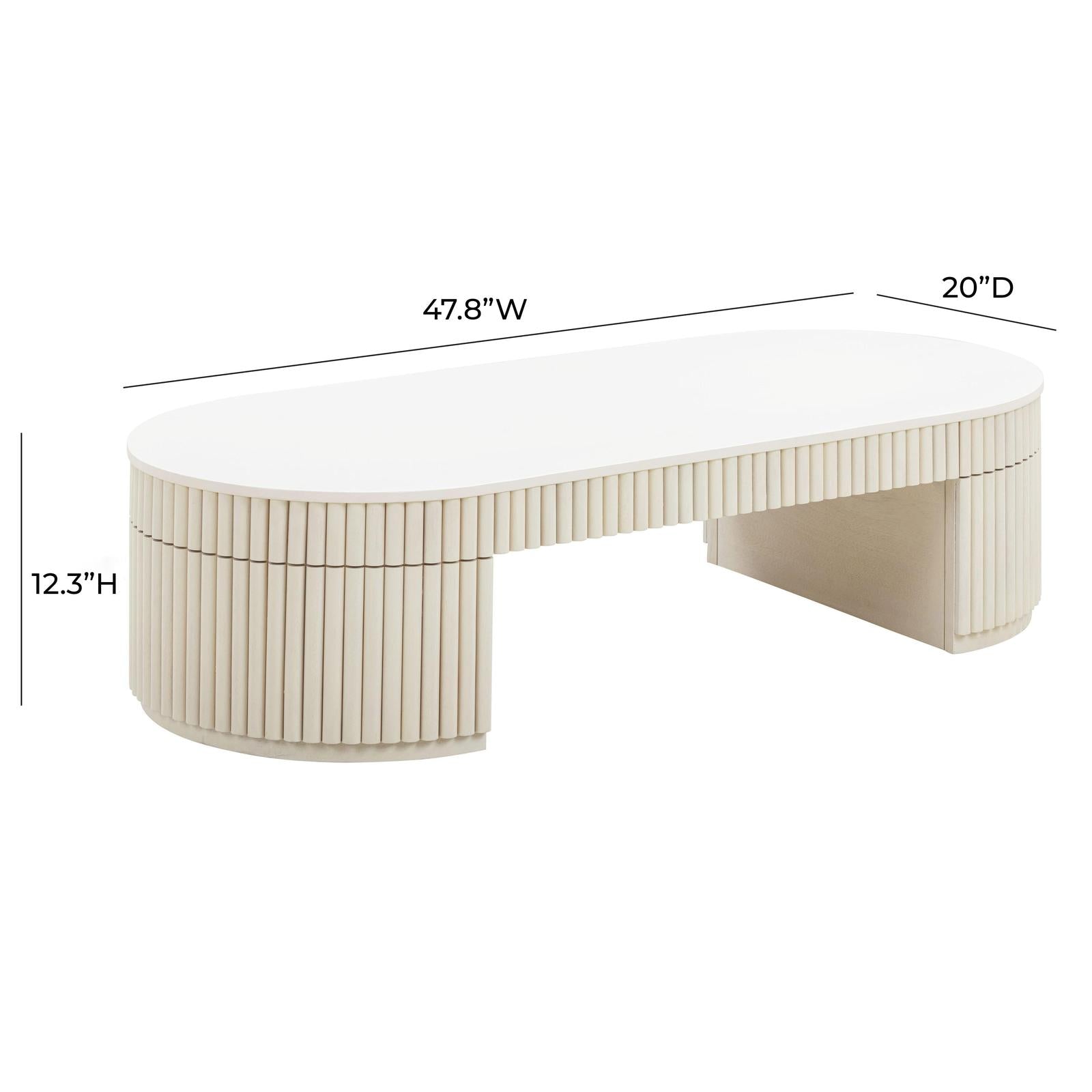 TOV Furniture Bella Cream Oval Coffee Table