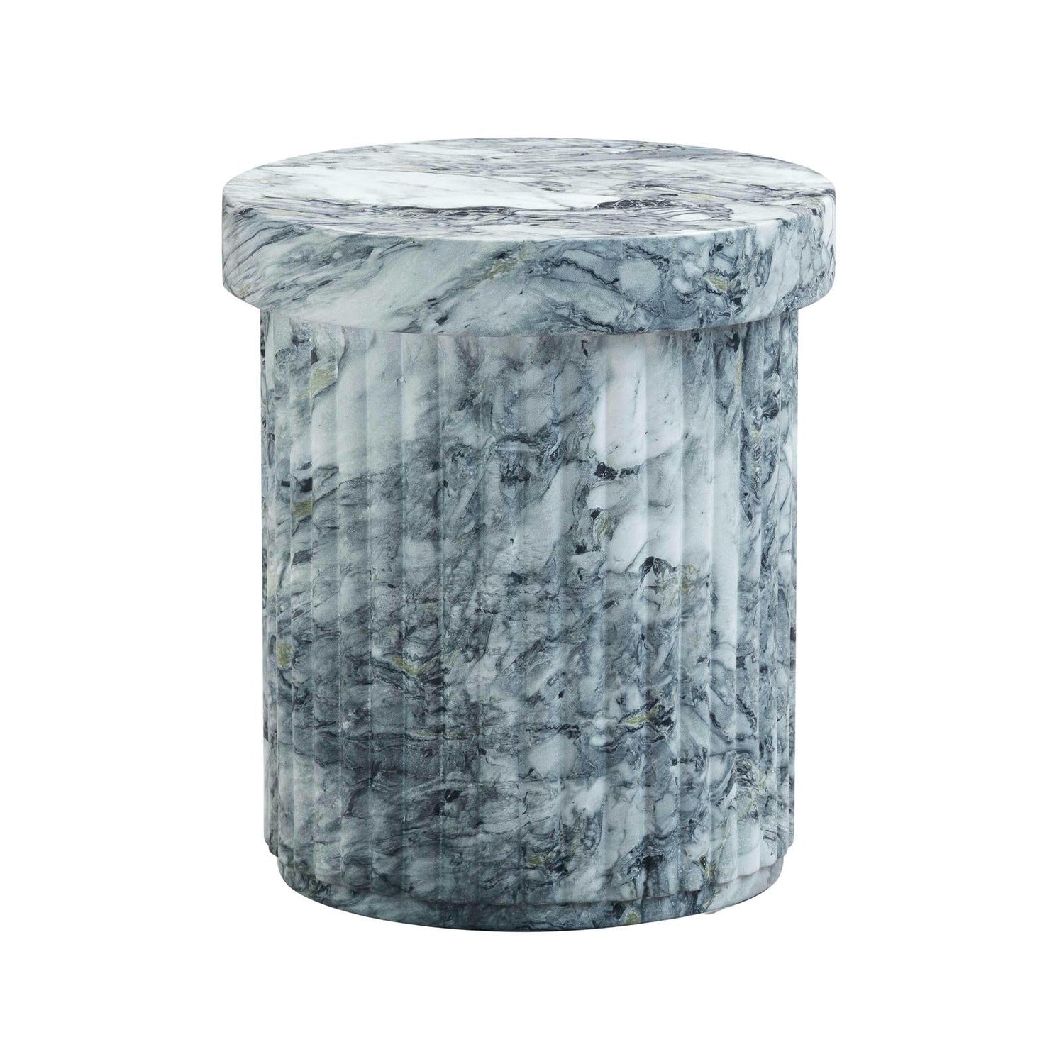 TOV Furniture Serafina Faux Marble Concrete Indoor / Outdoor Side Table