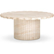 TOV Furniture Blossom Washed Faux Travertine Finish Indoor/Outdoor Round Coffee Table