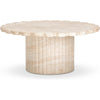 TOV Furniture Blossom Washed Faux Travertine Finish Indoor/Outdoor Round Coffee Table