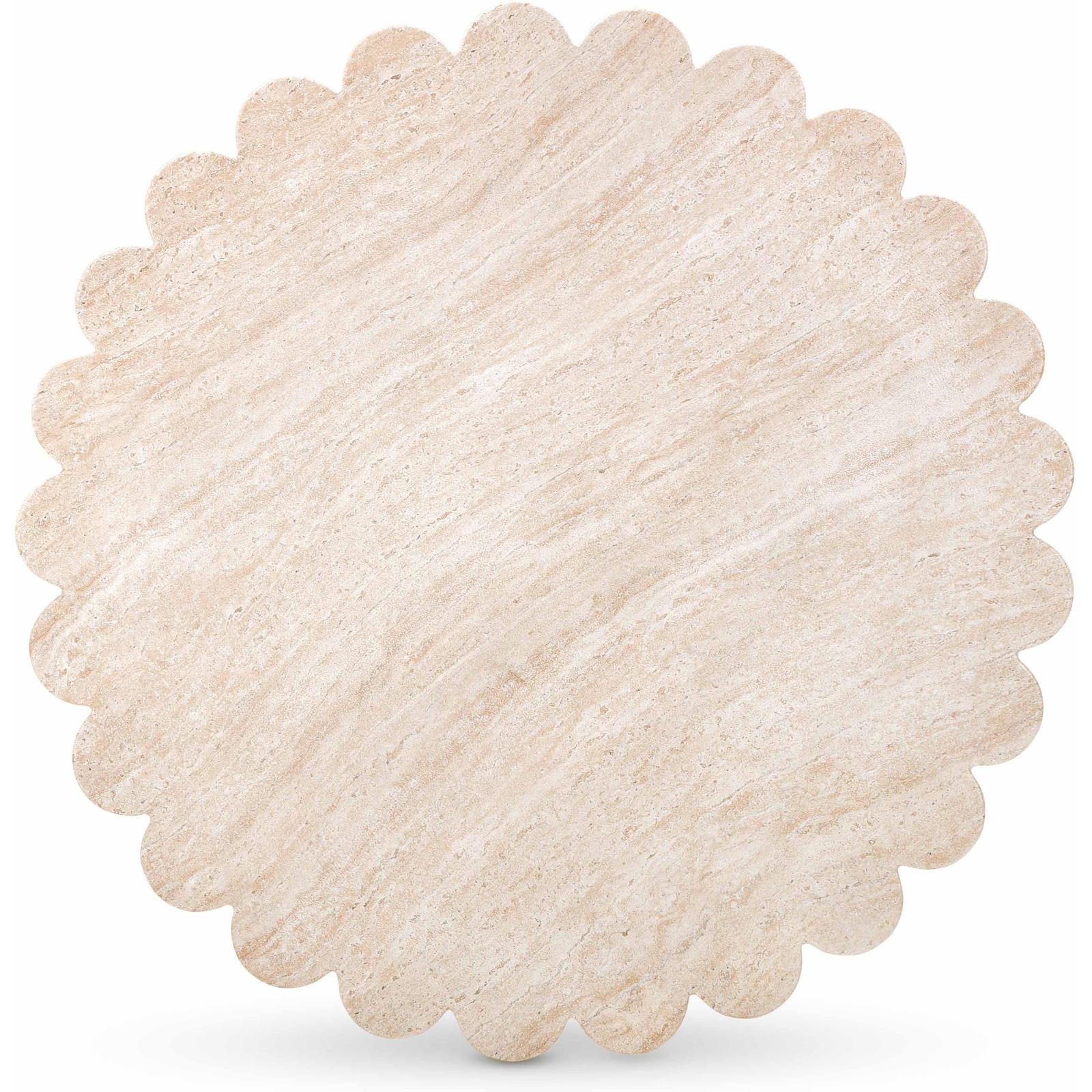 TOV Furniture Blossom Washed Faux Travertine Finish Indoor/Outdoor Round Coffee Table