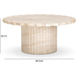 TOV Furniture Blossom Washed Faux Travertine Finish Indoor/Outdoor Round Coffee Table