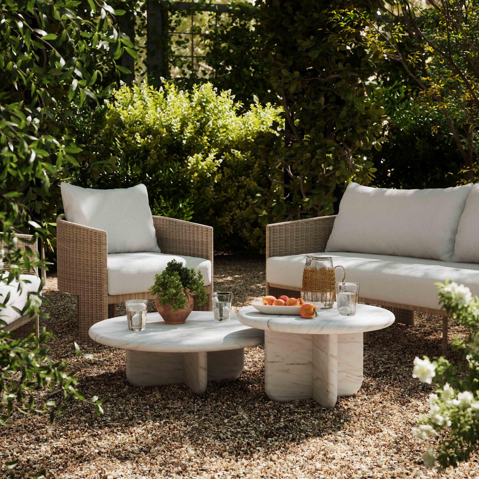 TOV Furniture Juju Faux Marble Indoor/Outdoor Round Coffee Table