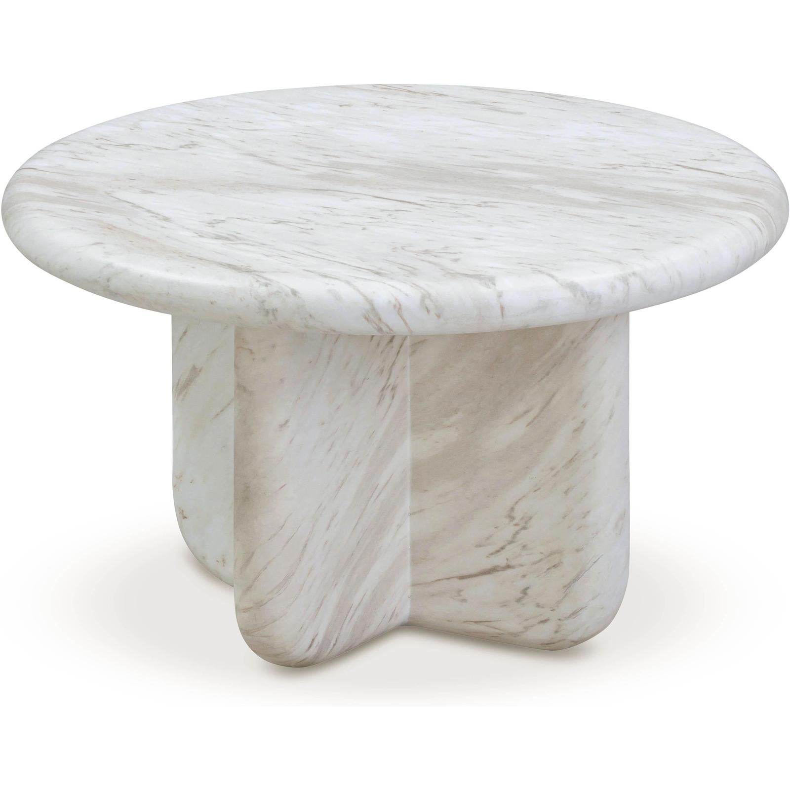TOV Furniture Juju Faux Marble Indoor/Outdoor Round Coffee Table