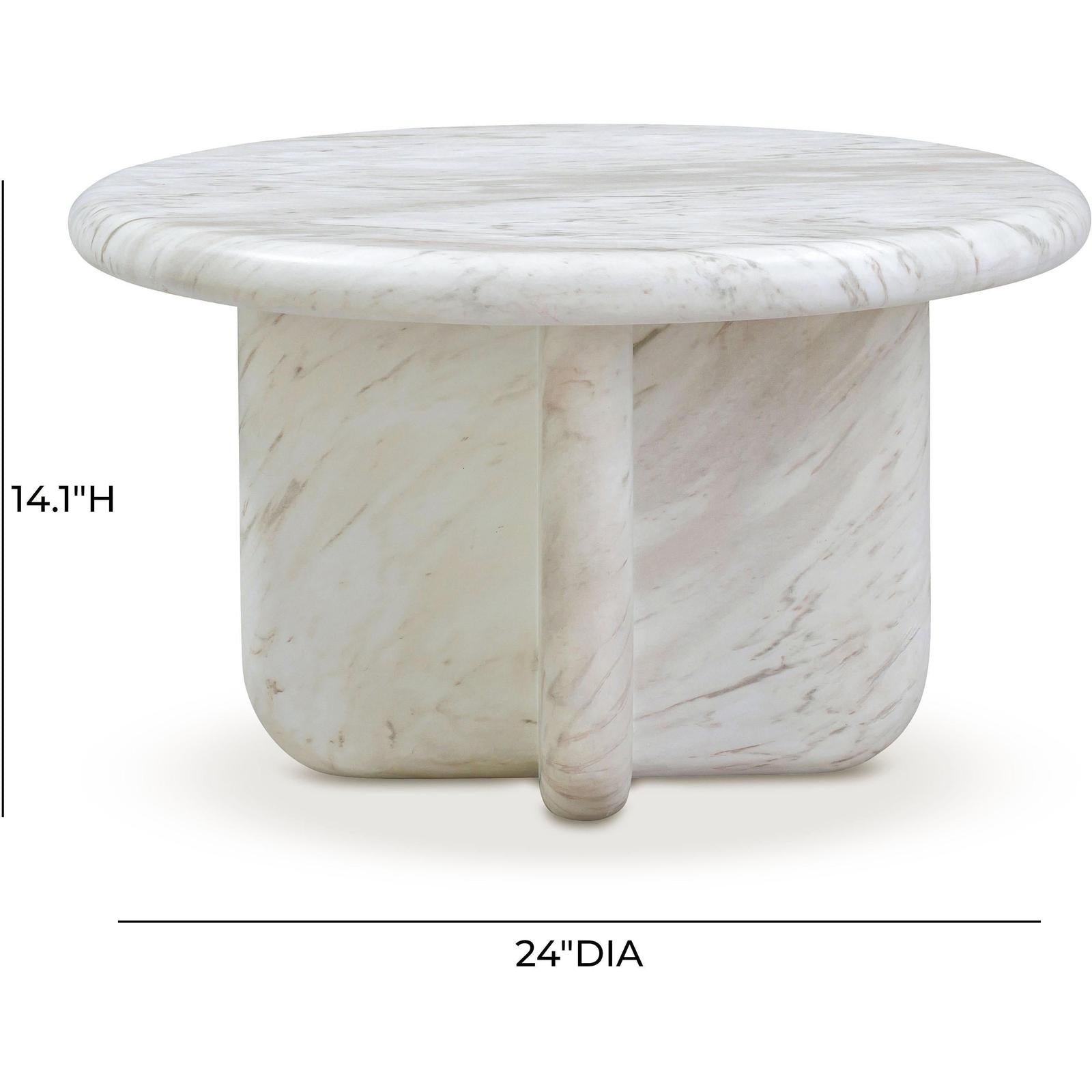 TOV Furniture Juju Faux Marble Indoor/Outdoor Round Coffee Table