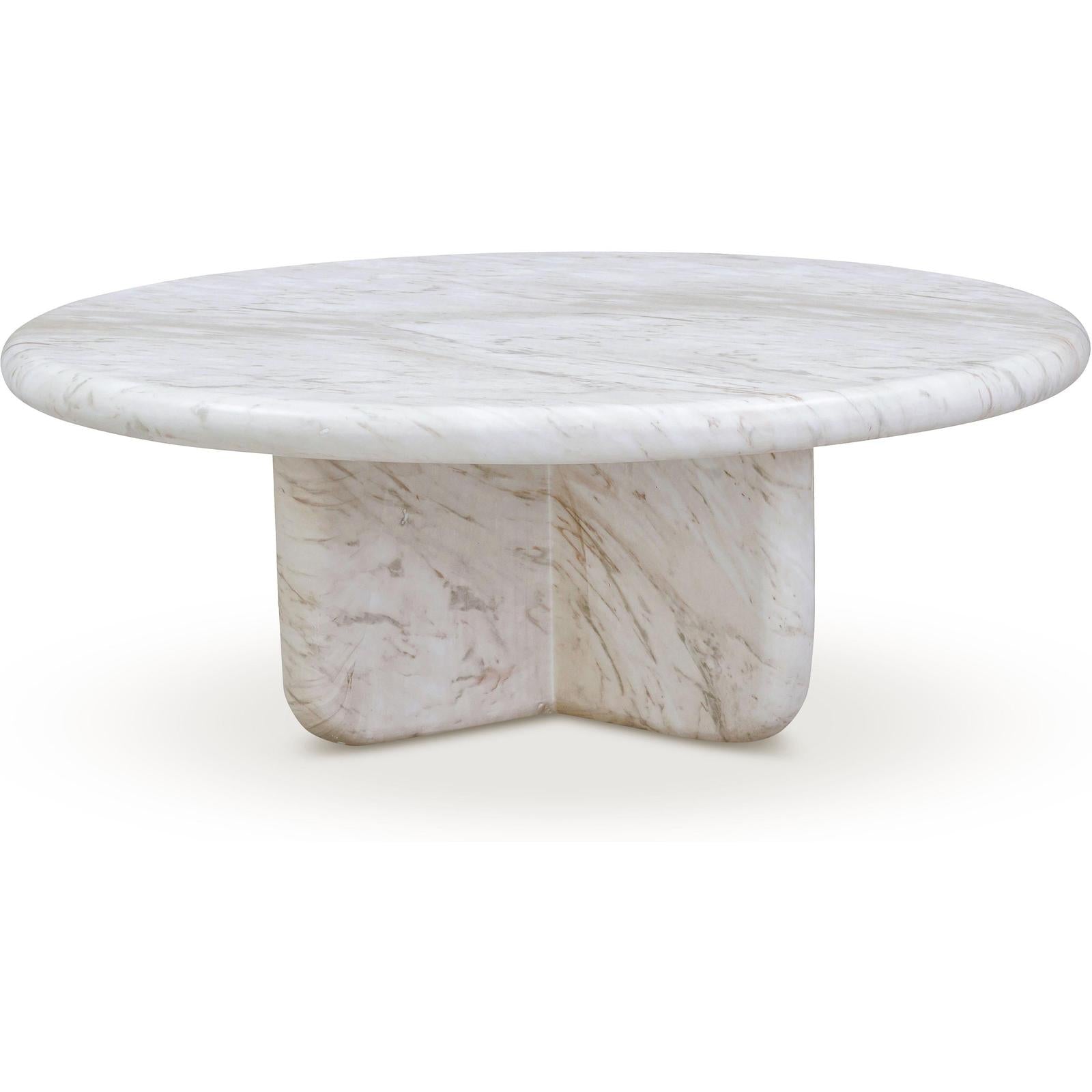 TOV Furniture Juju Faux Marble Indoor/Outdoor Round Coffee Table