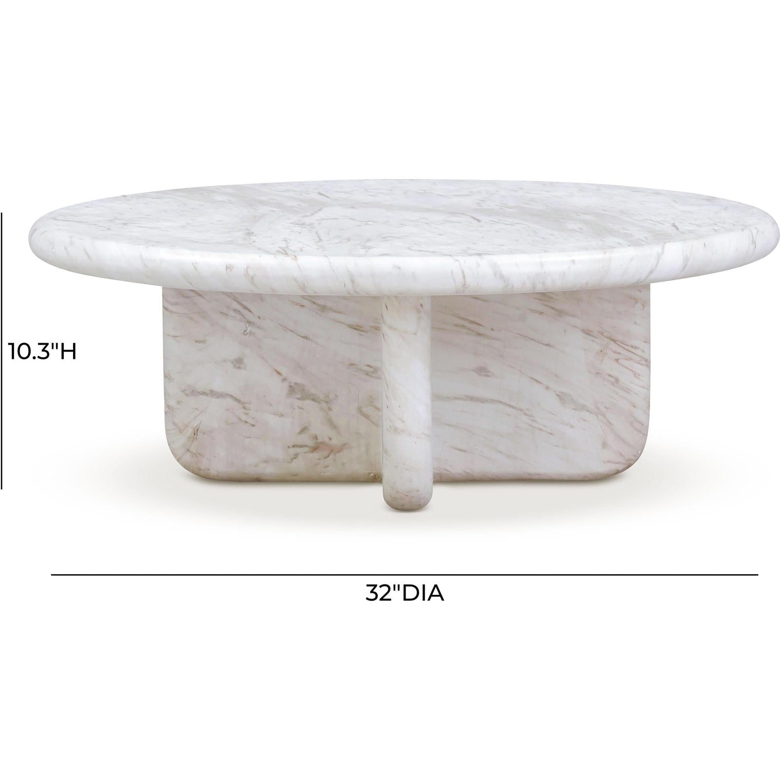 TOV Furniture Juju Faux Marble Indoor/Outdoor Round Coffee Table