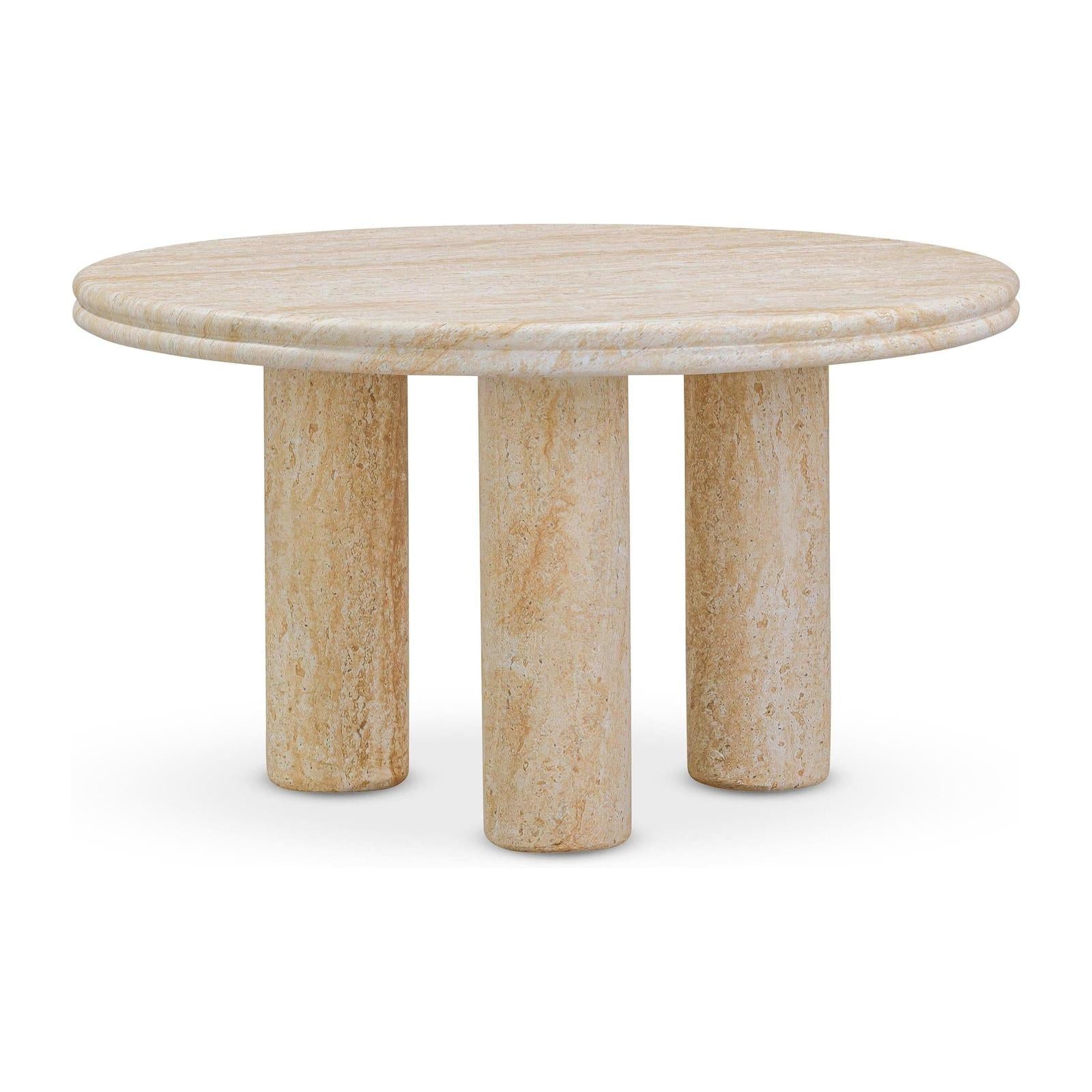 TOV Furniture Amora 2-Piece Faux Travertine Indoor/Outdoor Nesting Accent Table Set