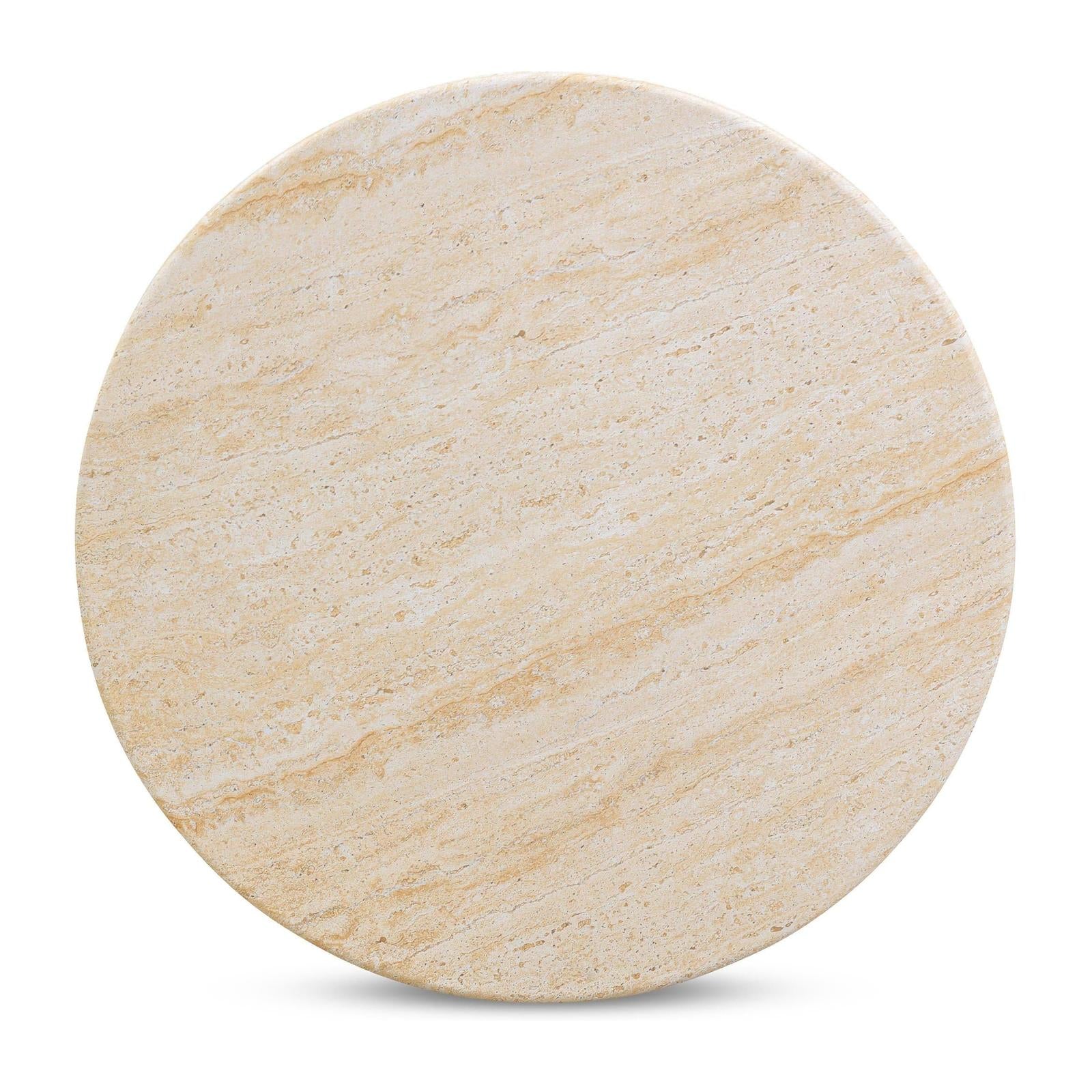 TOV Furniture Amora Faux Travertine Indoor/Outdoor Round Accent Table
