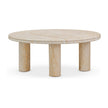 TOV Furniture Amora Faux Travertine Indoor/Outdoor Round Accent Table