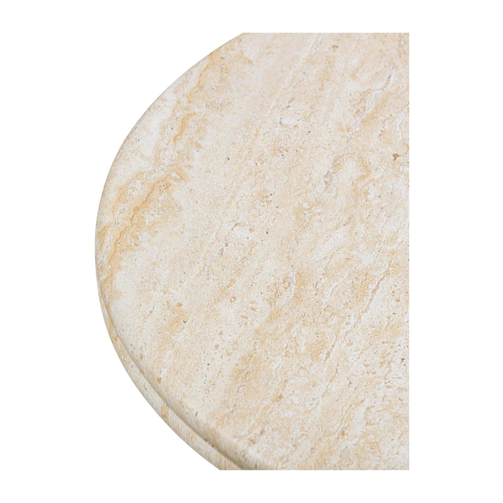 TOV Furniture Amora Faux Travertine Indoor/Outdoor Round Accent Table