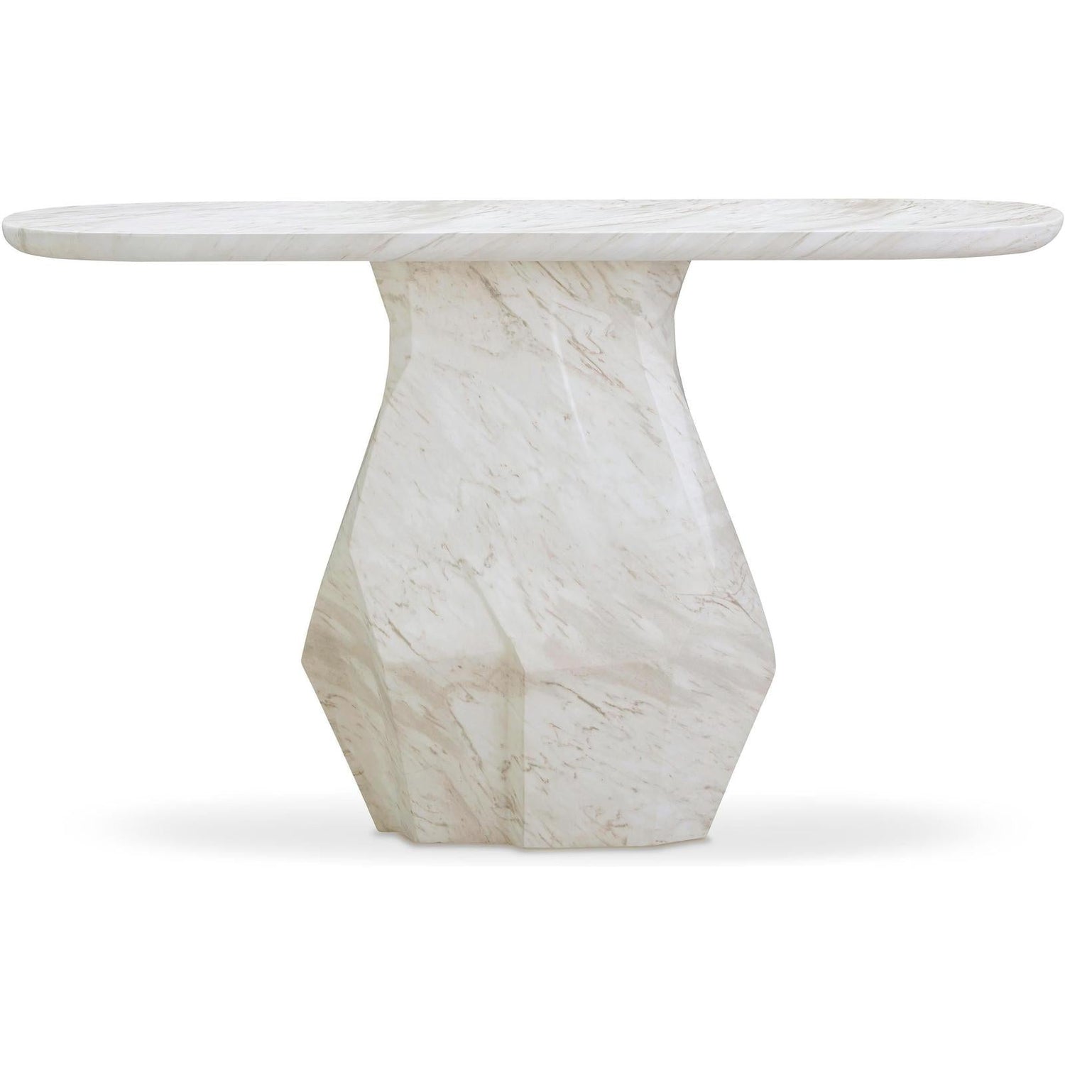 TOV Furniture Esme Faux Marble Indoor / Outdoor Long Console Table