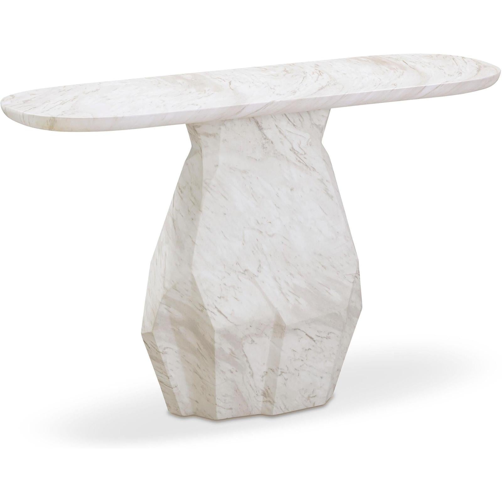 TOV Furniture Esme Faux Marble Indoor / Outdoor Long Console Table