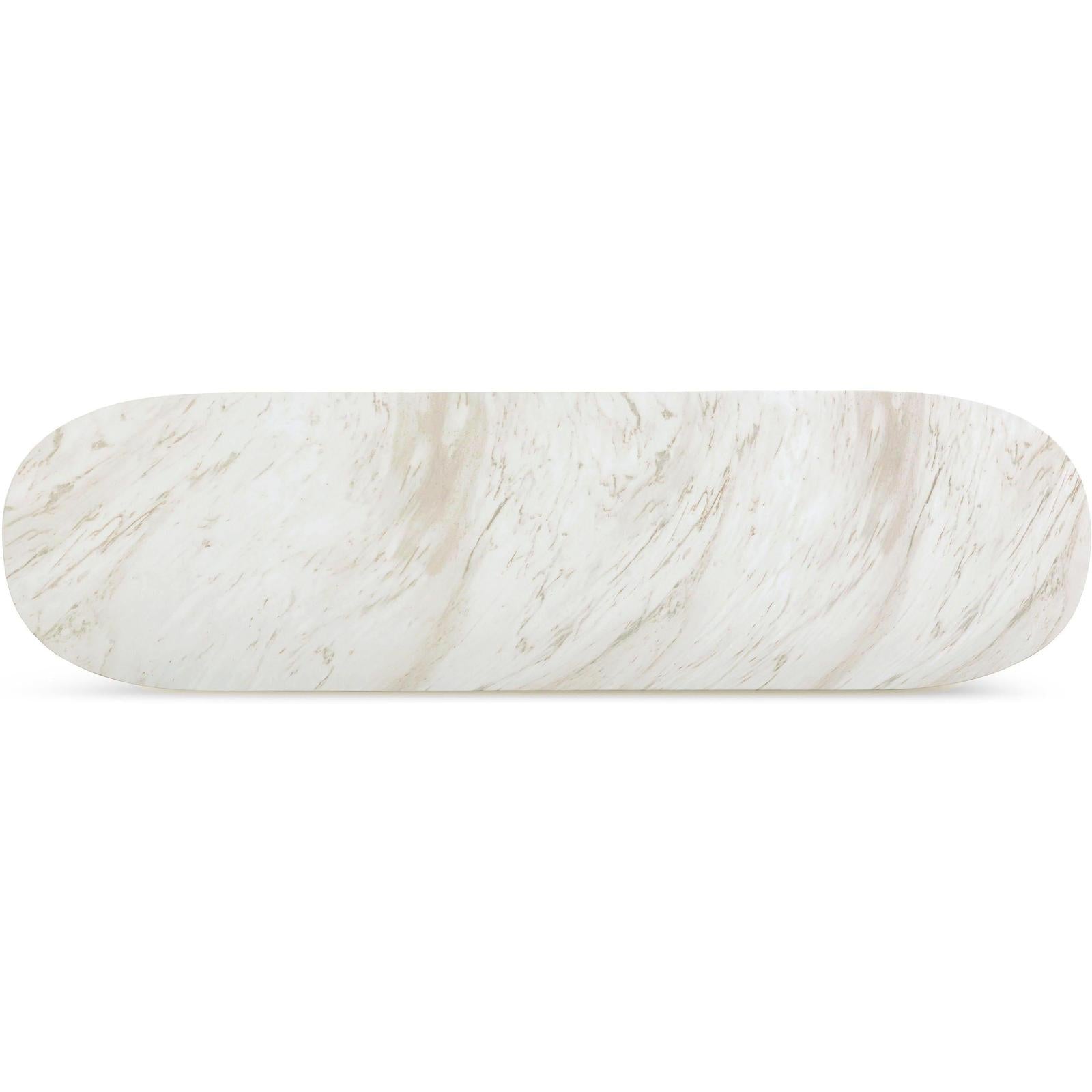 TOV Furniture Esme Faux Marble Indoor / Outdoor Long Console Table
