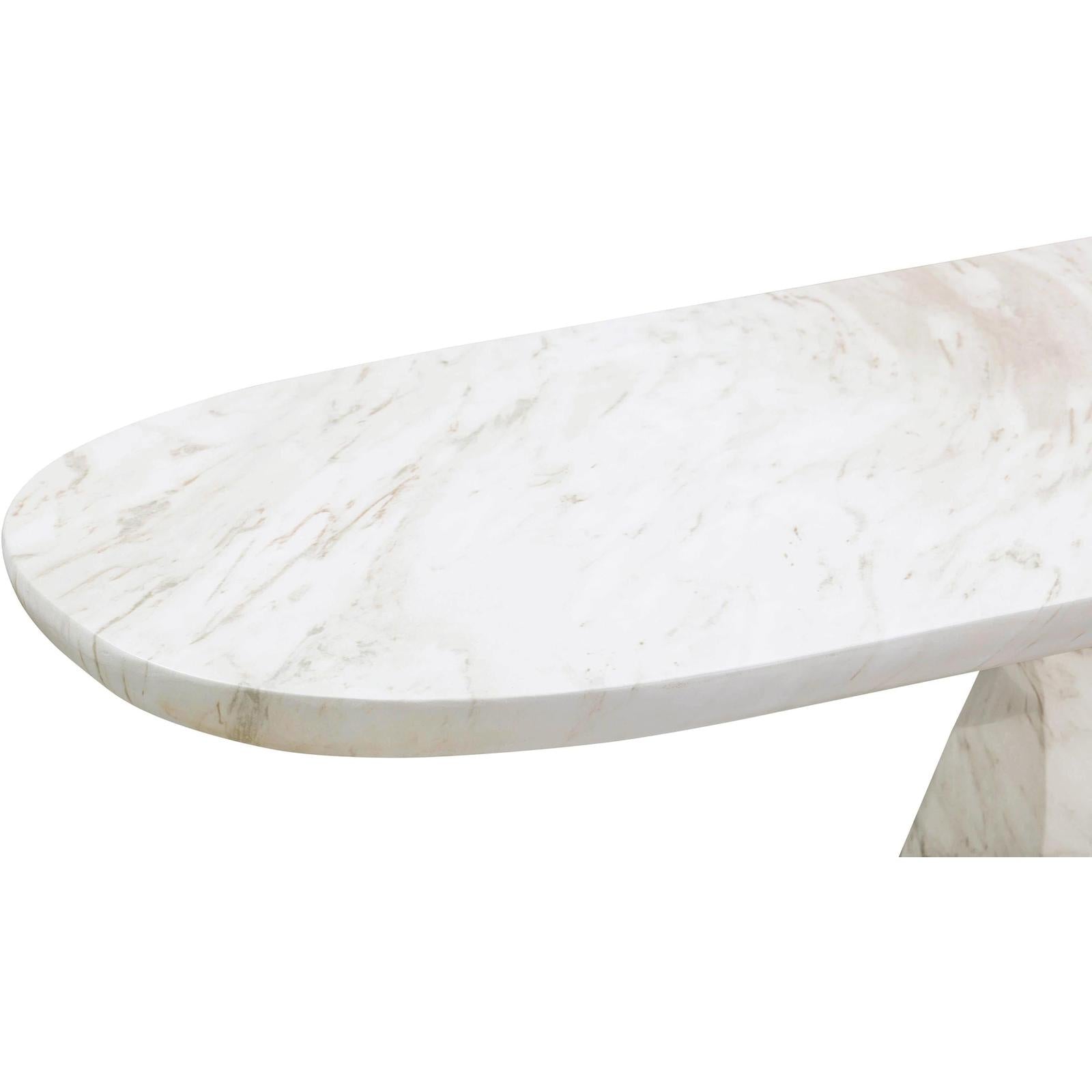 TOV Furniture Esme Faux Marble Indoor / Outdoor Long Console Table