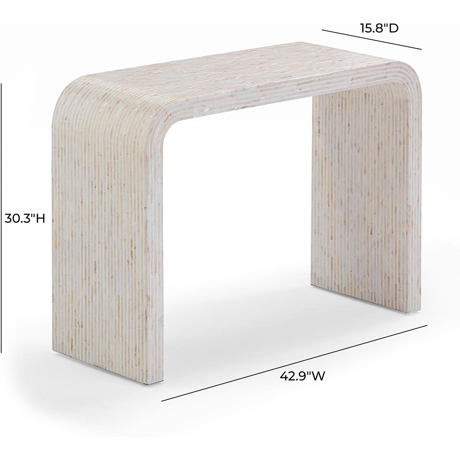 TOV Furniture Opus Cream Capiz Shell Console Table